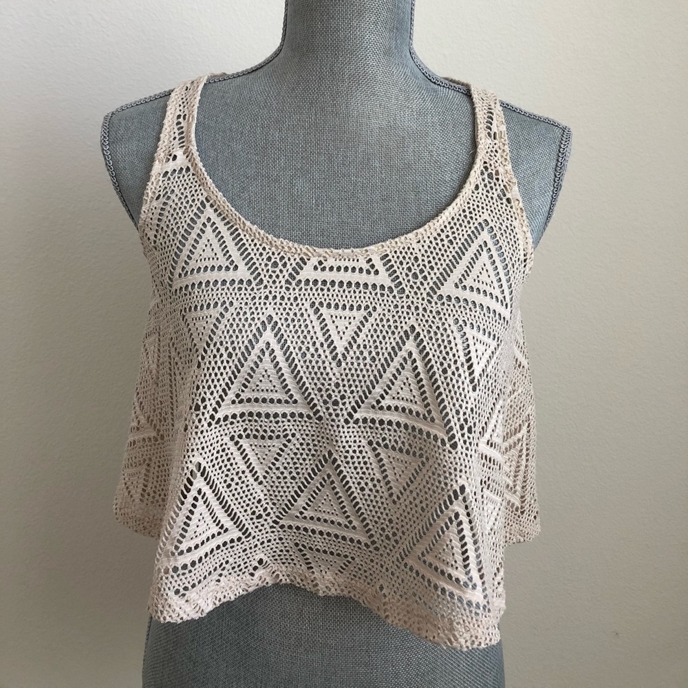 Phanuel Cream Lace Crop Tank